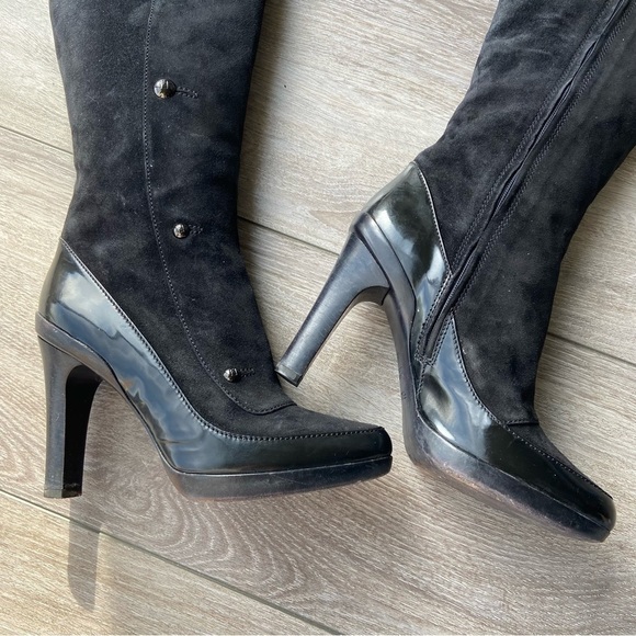 Fendi Suede Full Leather Heeled Riding Boots - Picture 7 of 16